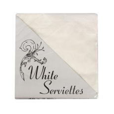 White Serviettes - 2 Ply, 40 Piece